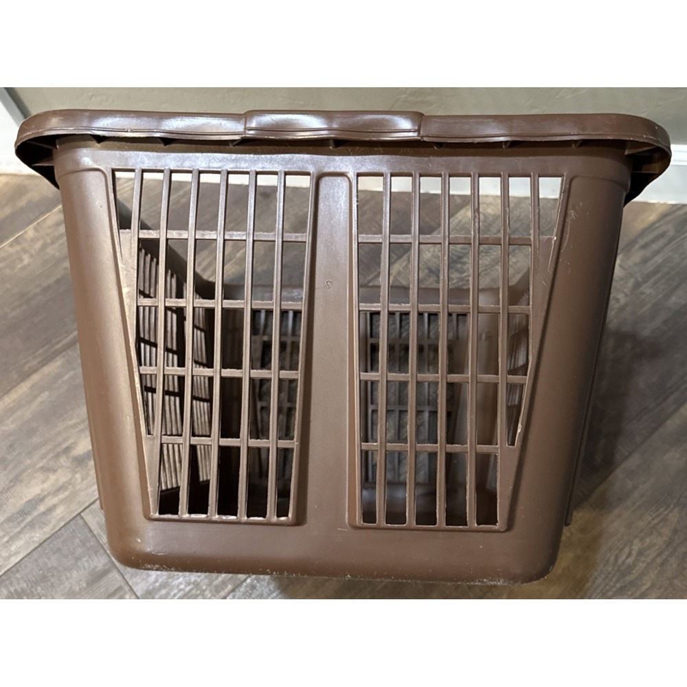 Rubbermaid Brown Laundry Basket Vintage 2885 Rectangle Clothes 22x16x11 - Picture 5 of 10